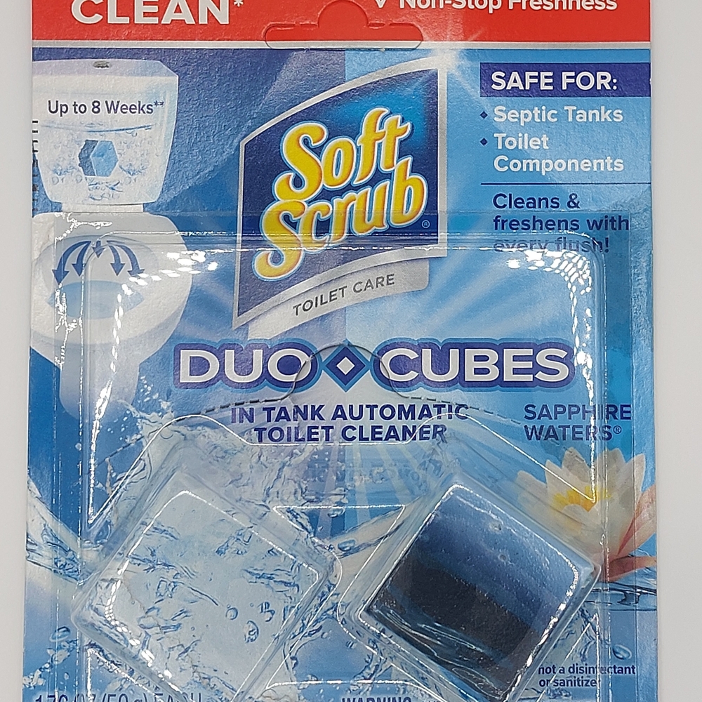 Soft Scrub Duo-Cubes in-Tank Automatic Toilet Bowl Cleaner 1ct, Sapphire Waters